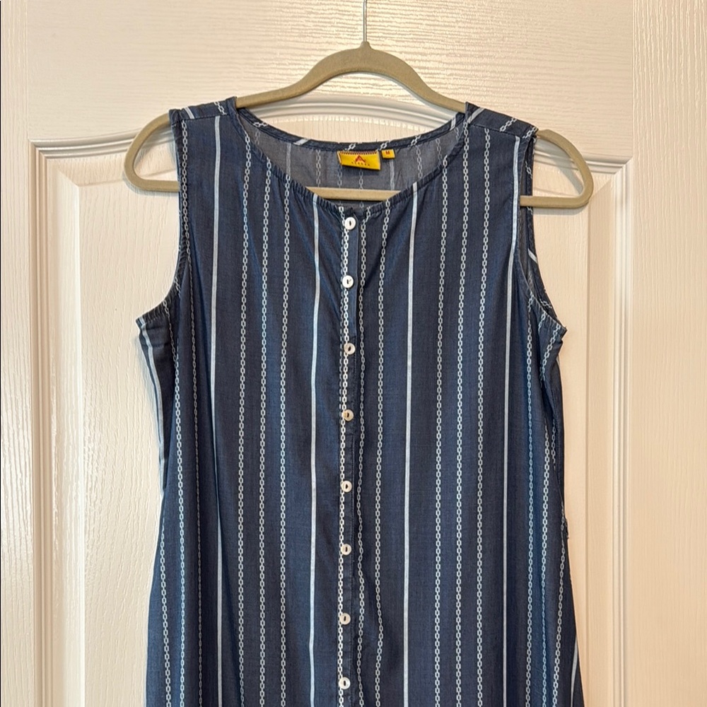 Blue Striped 100% Lyocell Dress